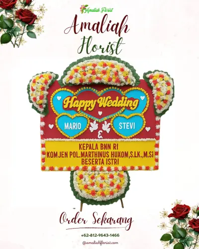 Karangan Papan Bunga Pernikahan di Antapan